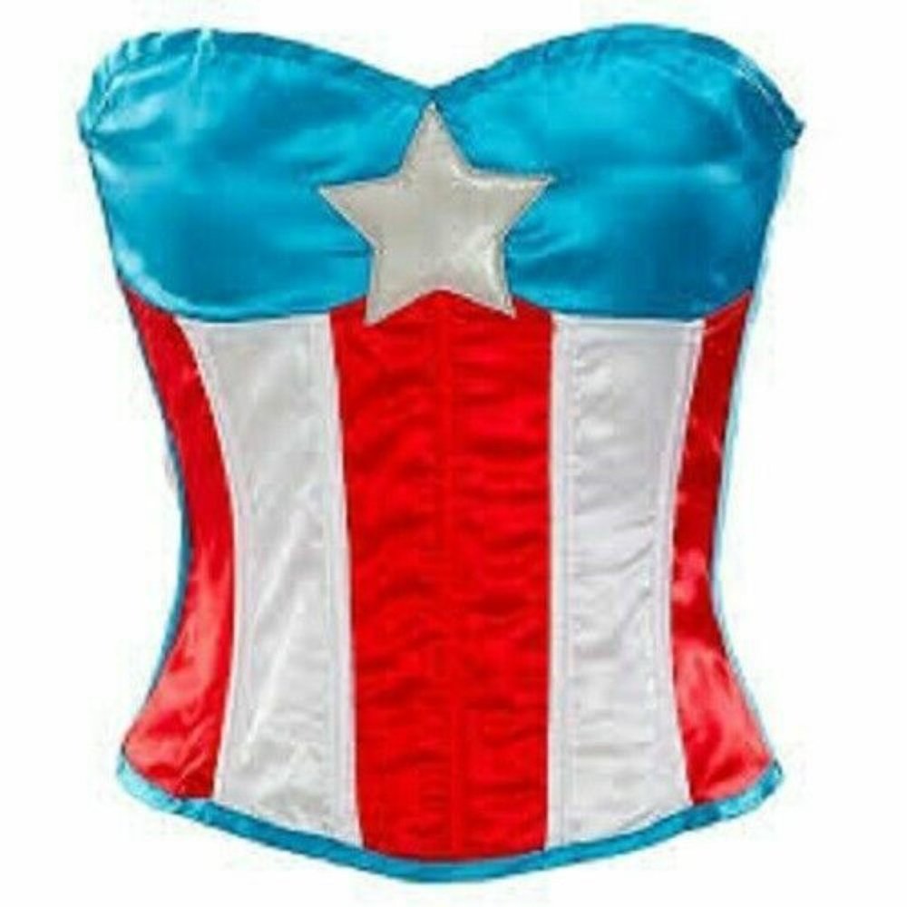 Marvel Captain America Womens Corset American Dream Halloween Cosplay - Picture 1 of 3